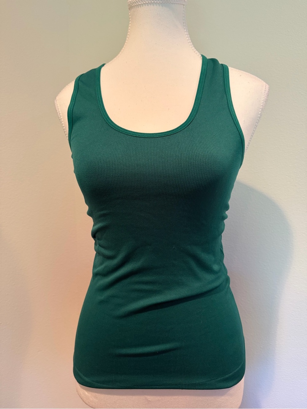 Women’s Ribbed Scoop Tank Top - Emerald Green